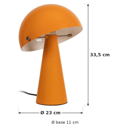 Abat-jour a cupola per comodino contemporaneo arancione oro