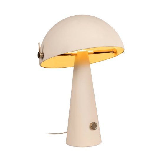 Lampada da tavolo a cupola per soggiorno contemporanea crema oro dimmerabile