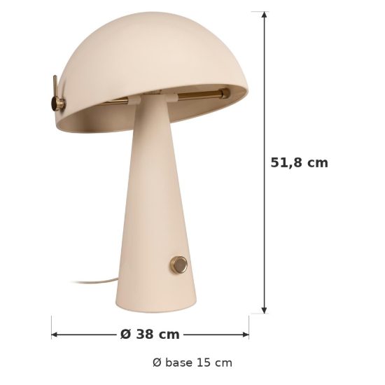 Lampada da tavolo a cupola per soggiorno contemporanea crema oro dimmerabile