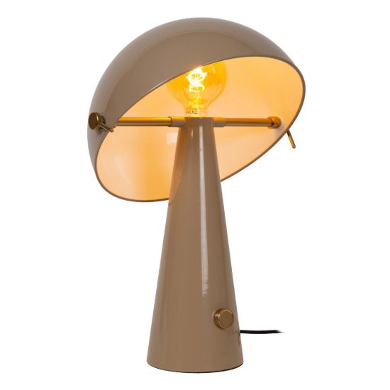 Lampada da tavolo a cupola per salotto contemporanea tortora oro dimmerabile
