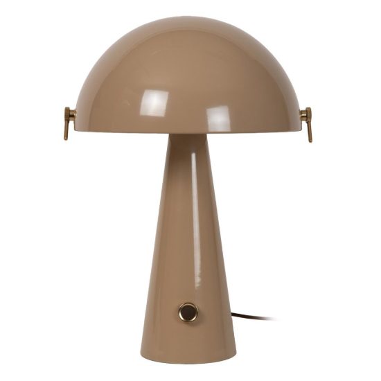 Lampada da tavolo a cupola per salotto contemporanea tortora oro dimmerabile