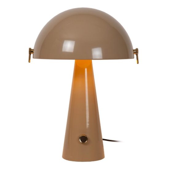 Lampada da tavolo a cupola per salotto contemporanea tortora oro dimmerabile