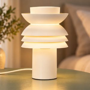 Abat-jour per comodino moderno crema