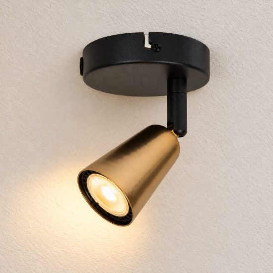 Faretto da parete per sala da pranzo orientabile contemporaneo champagne nero