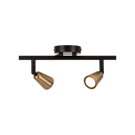 Applique con 2 faretti orientabili per sala da pranzo contemporanea champagne nero