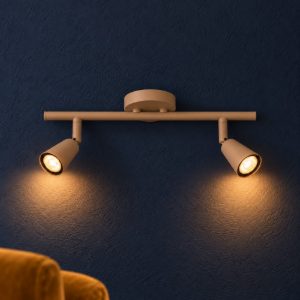 Applique con 2 faretti orientabili per salotto moderna tortora