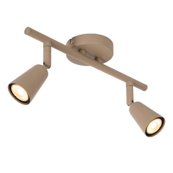 Applique con 2 faretti orientabili per salotto moderna tortora