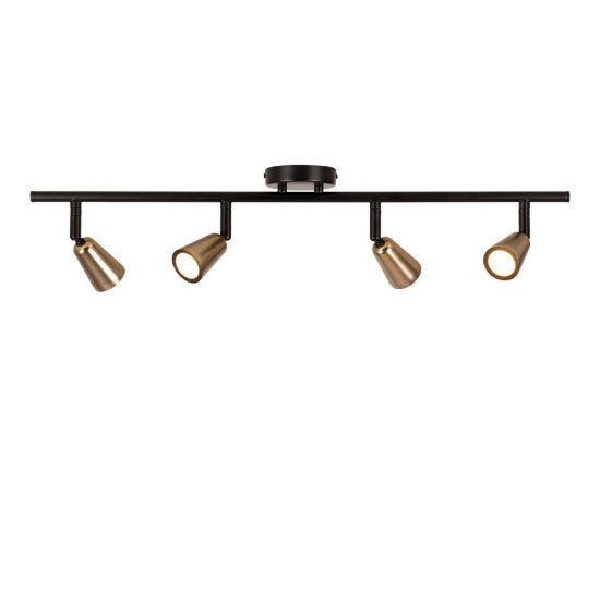 Plafoniera con 4 faretti orientabili contemporanea champagne nero