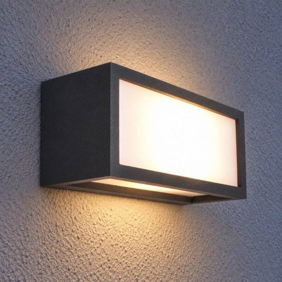 Applique per esterno ip65 rettangolare grigio antracite