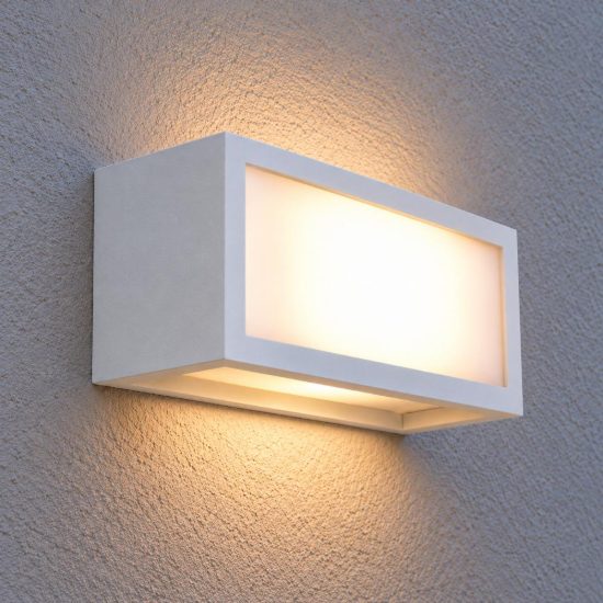 Applique da esterno rettangolare ip65 moderna bianca
