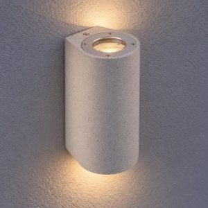 Applique da esterno cemento bianco ip65 bi emissione