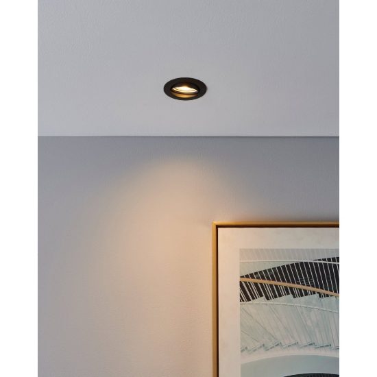Eglo favazzina set 3 faretti da incasso per cartongesso orientabili led 3x4w 2700k foro 6,8cm nero