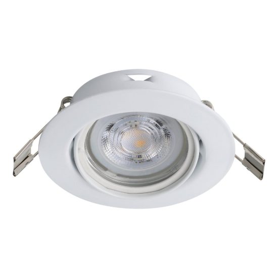 Eglo favazzina set 3 faretti da incasso per cartongesso orientabili led 3x4w 2700k foro 6,8cm bianco