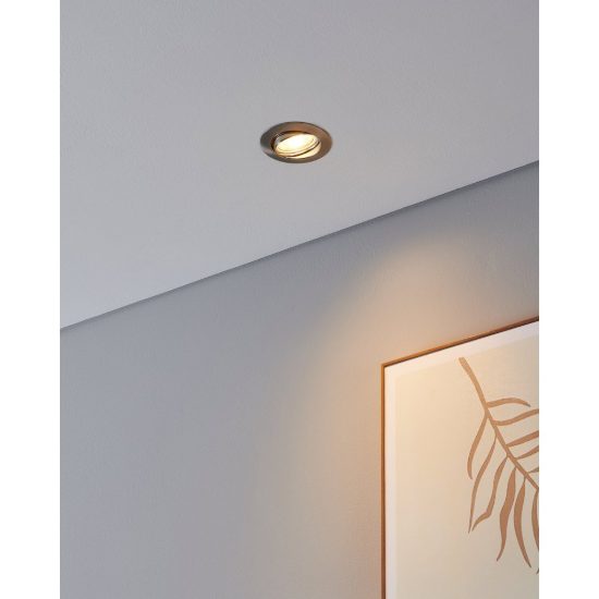 Eglo favazzina set 3 faretti da incasso per cartongesso orientabili led 3x4w 2700k foro 6,8cm nichel opaco