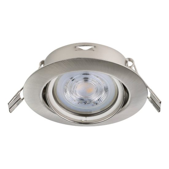 Eglo favazzina set 3 faretti da incasso per cartongesso orientabili led 3x4w 2700k foro 6,8cm nichel opaco