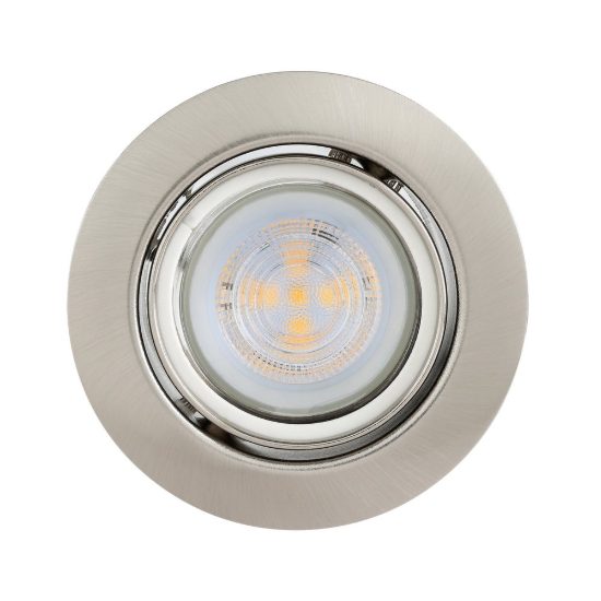 Eglo favazzina set 3 faretti da incasso per cartongesso orientabili led 3x4w 2700k foro 6,8cm nichel opaco