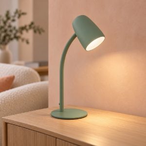 Eglo carlo lampada da tavolo e14 46cm per soggiorno moderna verde e bianca