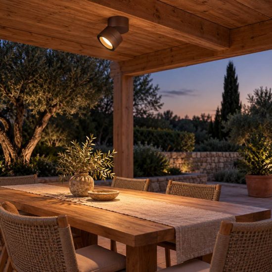 Faretto da soffitto per esterno orientabile corten ip65