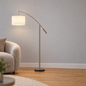 Eglo nadina piantana ad arco e27 195cm per soggiorno moderna nichel