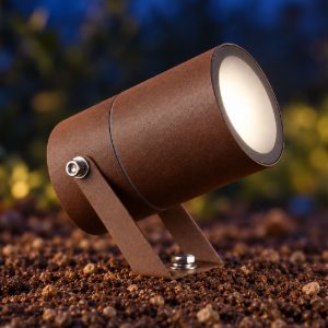 Faretto con picchetto da esterno giardino moderno corten ip65 orientabile