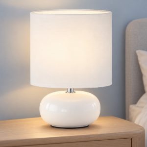 Eglo trondio abat-jour per camera da letto e14 27cm moderna bianca