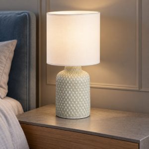 Eglo bellariva abat-jour per camera da letto e14 32cm moderna grigia
