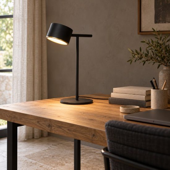 Lampada da scrivania per studio contemporanea nero led 9w 2700k touch dimmer