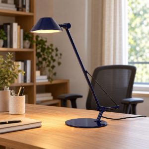 Lampada da scrivania a braccio per studio moderna blu nero led 8w 3000k