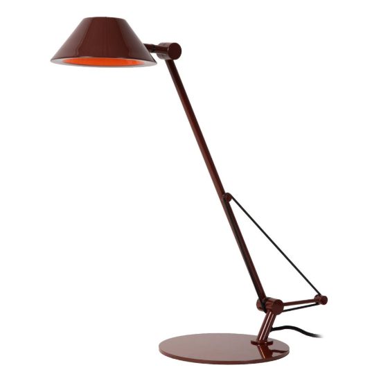 Lampada da scrivania a braccio per studio moderna bordeaux nero led 8w 3000k