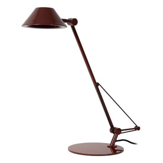 Lampada da scrivania a braccio per studio moderna bordeaux nero led 8w 3000k