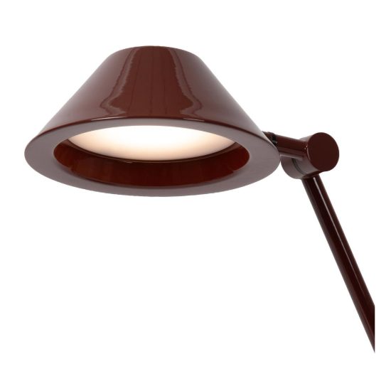 Lampada da scrivania a braccio per studio moderna bordeaux nero led 8w 3000k