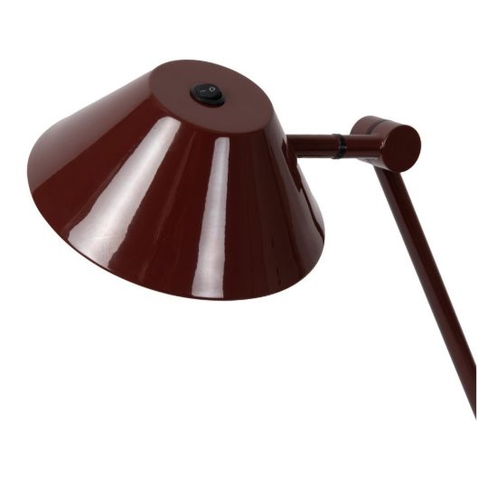 Lampada da scrivania a braccio per studio moderna bordeaux nero led 8w 3000k