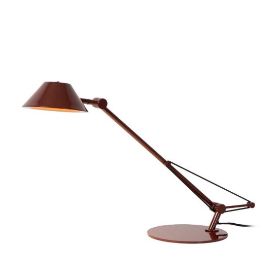 Lampada da scrivania a braccio per studio moderna bordeaux nero led 8w 3000k