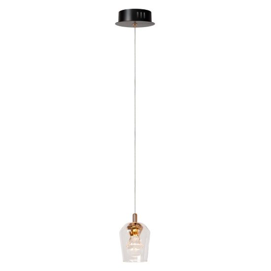 Lampada a sospensione per soggiorno contemporanea trasparente oro led 4w 2700k