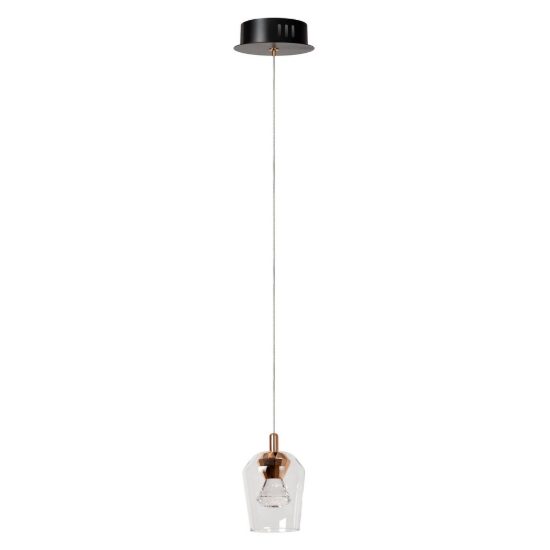 Lampada a sospensione per soggiorno contemporanea trasparente oro led 4w 2700k
