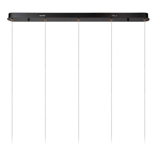 Lampadario con 5 pendenti lineare per soggiorno contemporaneo trasparente oro led 20w 2700k