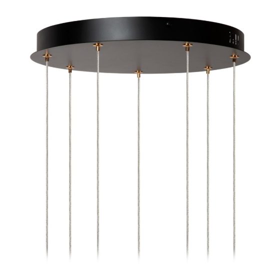 Lampadario con 7 pendenti a grappolo per soggiorno contemporaneo trasparente oro led 28w 2700k