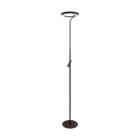 Piantana con luce da lettura per soggiorno moderna nero led 24w 2700k touch dimmer
