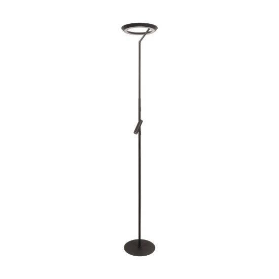 Piantana con luce da lettura per soggiorno moderna nero led 24w 2700k touch dimmer