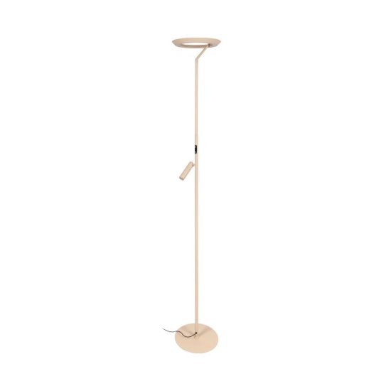 Lampada da terra con luce da lettura per salotto moderna tortora led 24w 2700k touch dimmer