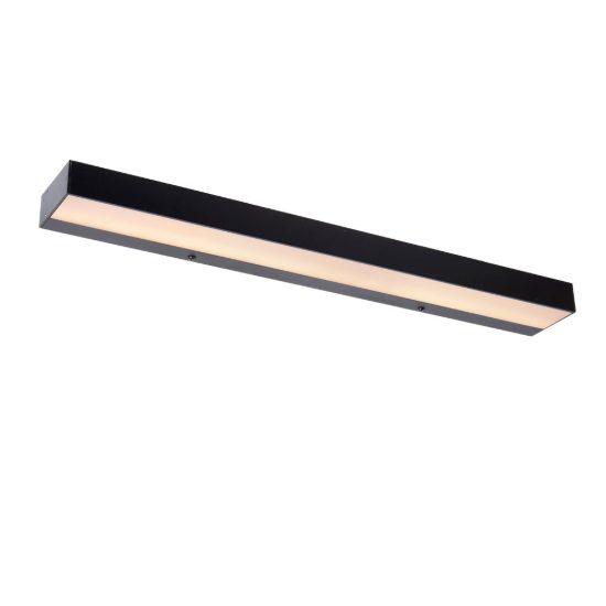 Applique lineare per bagno moderna nero opalino led 8w 2700k ip44