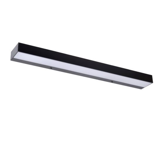 Applique lineare per bagno moderna nero opalino led 8w 2700k ip44