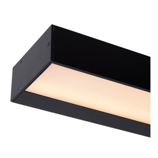 Applique lineare per bagno moderna nero opalino led 8w 2700k ip44