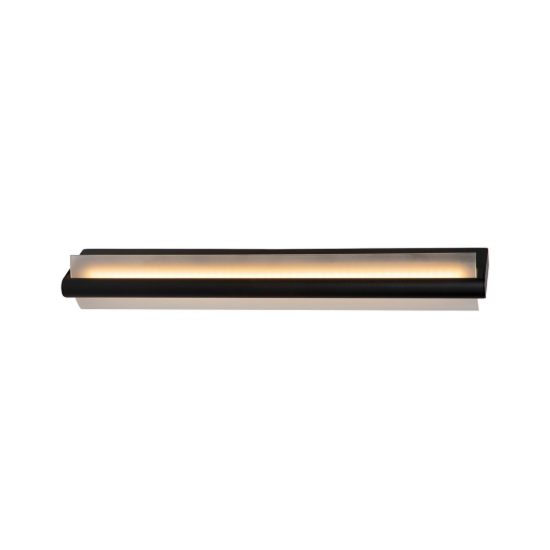 Applique lineare per bagno moderna nero satinato led 19w 3000k ip44