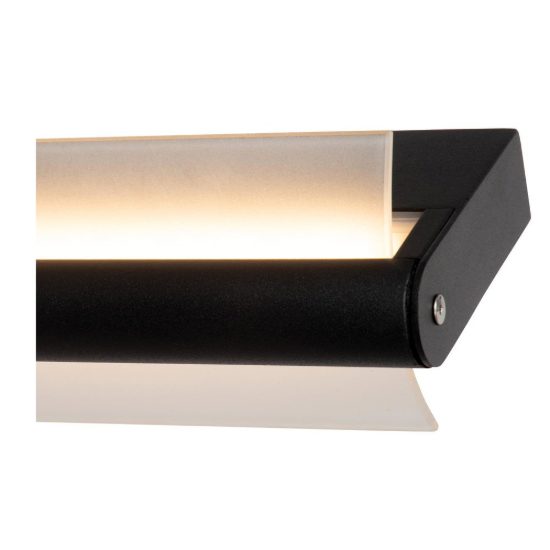 Applique lineare per bagno moderna nero satinato led 19w 3000k ip44