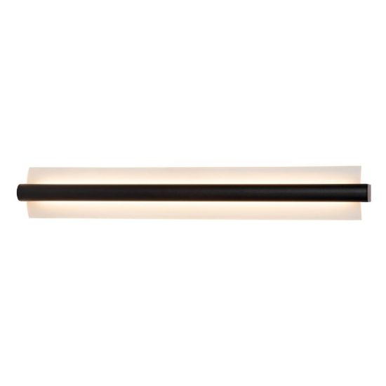 Applique lineare per bagno moderna nero satinato led 19w 3000k ip44
