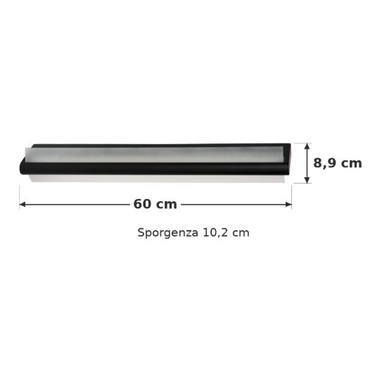 Applique lineare per bagno moderna nero satinato led 19w 3000k ip44