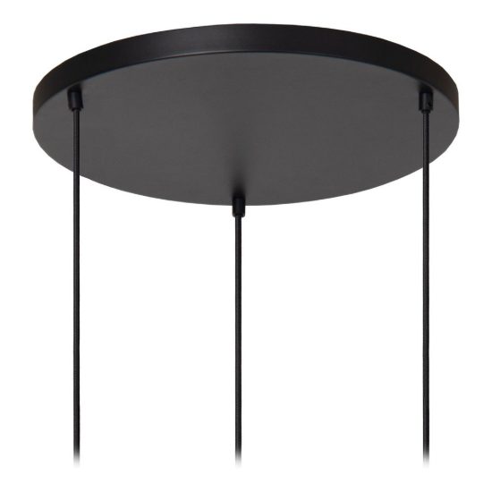 Lampadario a sospensione con 3 pendenti a cascata per sala da pranzo moderno legno chiaro nero