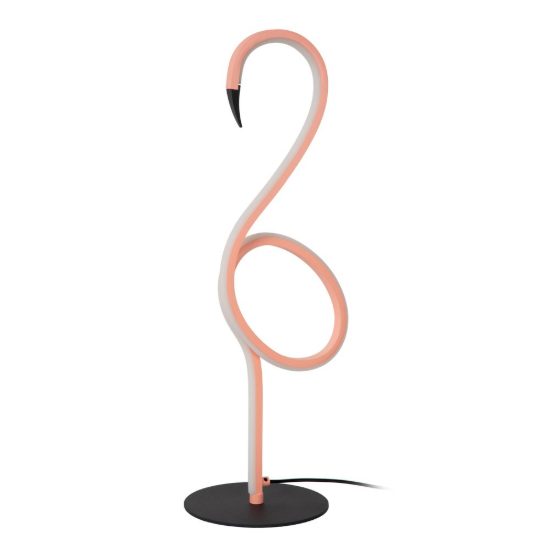 Lampada da tavolo rosa nero led 5,5w con telecomando ricaricabile a forma di fenicottero