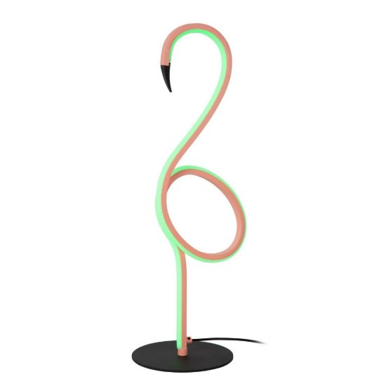 Lampada da tavolo rosa nero led 5,5w con telecomando ricaricabile a forma di fenicottero